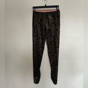 Gucci Metallic Lace Footed Tights NWT